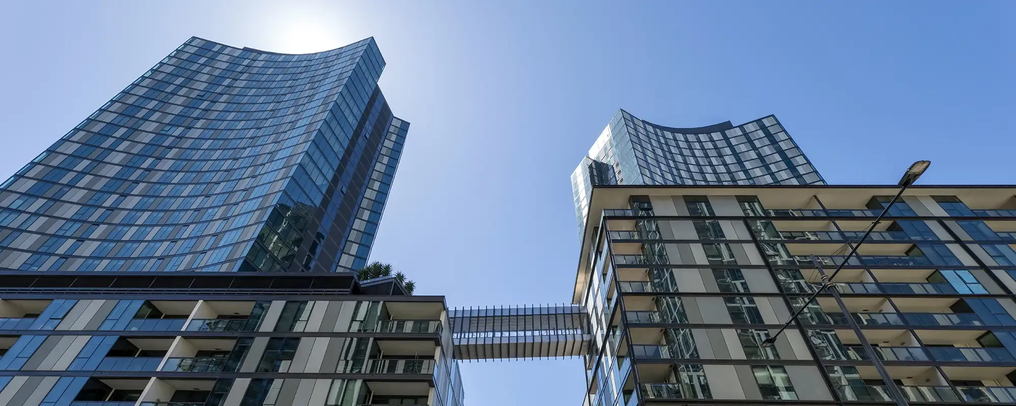 View of commercial and residential buildings